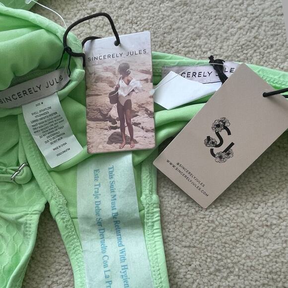 NWT Sincerely Jules Lime Green 2-Piece Bikini Women's SZ M - Picture 6 of 7